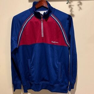 Ben Sherman Navy and Burgundy Zip-Up Sweater